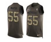 Men Nike New England Patriots #55 Cassius Marsh Limited Green Salute to Service Tank Top NFL Jersey