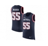 Men Nike New England Patriots #55 Cassius Marsh Navy Blue Rush Player Name & Number Tank Top NFL Jersey