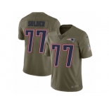 Men Nike New England Patriots #77 Nate Solder Limited Olive 2017 Salute to Service NFL Jersey