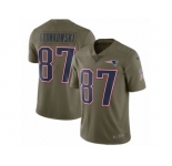 Men Nike New England Patriots #87 Rob Gronkowski Limited Olive 2017 Salute to Service NFL Jerse