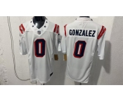 Men's New England Patriots #0 Christian Gonzalez White F.U.S.E. Vapor Limited Football Stitched Jersey