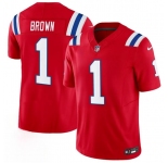 Men's New England Patriots #1 A.J. Brown Red 2026 F.U.S.E. Vapor Limited Football Stitched Jersey