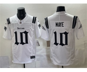 Men's New England Patriots #10 Drake Maye White F.U.S.E. Gothic Revolution Edition Football Stitched Jersey