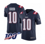 Men's New England Patriots #10 Josh Gordon Limited Navy Blue Rush Vapor Untouchable 100th Season Football Jersey