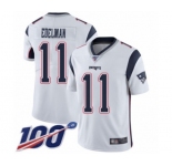 Men's New England Patriots #11 Julian Edelman White Vapor Untouchable Limited Player 100th Season Football Jersey