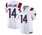 Men's New England Patriots #14 Robert Spillane White 2026 F.U.S.E. 4-Star C Pach Vapor Limited Football Stitched Jersey