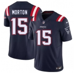 Men's New England Patriots #15 Behren Morton Navy 2026 Draft F.U.S.E. Vapor Limited Football Stitched Jersey