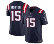 Men's New England Patriots #15 Behren Morton Navy 2026 Draft F.U.S.E. Vapor Limited Football Stitched Jersey