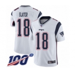 Men's New England Patriots #18 Matthew Slater White Vapor Untouchable Limited Player 100th Season Football Jersey