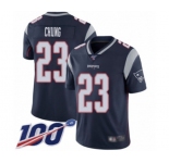 Men's New England Patriots #23 Patrick Chung Navy Blue Team Color Vapor Untouchable Limited Player 100th Season Football Jersey