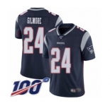 Men's New England Patriots #24 Stephon Gilmore Navy Blue Team Color Vapor Untouchable Limited Player 100th Season Football Jersey