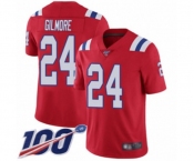 Men's New England Patriots #24 Stephon Gilmore Red Alternate Vapor Untouchable Limited Player 100th Season Football Jersey