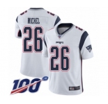 Men's New England Patriots #26 Sony Michel White Vapor Untouchable Limited Player 100th Season Football Jersey