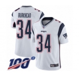 Men's New England Patriots #34 Rex Burkhead White Vapor Untouchable Limited Player 100th Season Football Jersey