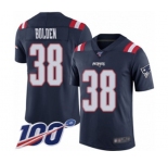 Men's New England Patriots #38 Brandon Bolden Limited Navy Blue Rush Vapor Untouchable 100th Season Football Jersey