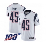 Men's New England Patriots #45 Donald Trump White Vapor Untouchable Limited Player 100th Season Football Jersey