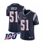 Men's New England Patriots #51 Ja'Whaun Bentley Navy Blue Team Color Vapor Untouchable Limited Player 100th Season Football Jersey