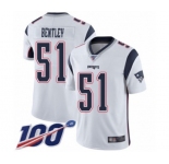 Men's New England Patriots #51 Ja'Whaun Bentley White Vapor Untouchable Limited Player 100th Season Football Jersey