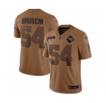 Men's New England Patriots #54 Tedy Bruschi 2023 Brown Salute To Service Limited Football Stitched Jersey