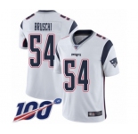 Men's New England Patriots #54 Tedy Bruschi White Vapor Untouchable Limited Player 100th Season Football Jersey