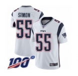 Men's New England Patriots #55 John Simon White Vapor Untouchable Limited Player 100th Season Football Jersey