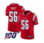 Men's New England Patriots #56 Andre Tippett Limited Red Inverted Legend 100th Season Football Jersey