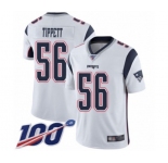 Men's New England Patriots #56 Andre Tippett White Vapor Untouchable Limited Player 100th Season Football Jersey