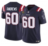 Men's New England Patriots #60 David Andrews Navy 2023 F.U.S.E. With 4-Star C Patch Vapor Limited Stitched Football Jersey