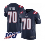 Men's New England Patriots #70 Adam Butler Limited Navy Blue Rush Vapor Untouchable 100th Season Football Jersey