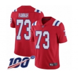 Men's New England Patriots #73 John Hannah Red Alternate Vapor Untouchable Limited Player 100th Season Football Jersey