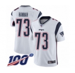 Men's New England Patriots #73 John Hannah White Vapor Untouchable Limited Player 100th Season Football Jersey