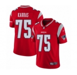 Men's New England Patriots #75 Ted Karras Limited Red Inverted Legend Football Jersey