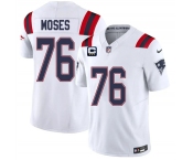 Men's New England Patriots #76 KMorgan Moses White 2026 F.U.S.E. 3-Star C Pach Vapor Limited Football Stitched Jersey