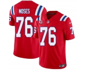 Men's New England Patriots #76 Morgan Moses Red 2026 F.U.S.E. 3-Star C Pach Vapor Limited Football Stitched Jersey