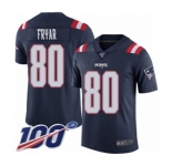 Men's New England Patriots #80 Irving Fryar Limited Navy Blue Rush Vapor Untouchable 100th Season Football Jersey
