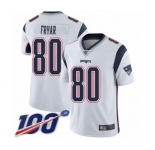 Men's New England Patriots #80 Irving Fryar White Vapor Untouchable Limited Player 100th Season Football Jersey