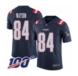 Men's New England Patriots #84 Benjamin Watson Limited Navy Blue Rush Vapor Untouchable 100th Season Football Jersey