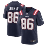 Men's New England Patriots #86 Efton Chism III Nike Navy Team Game Jersey