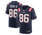 Men's New England Patriots #86 Efton Chism III Nike Navy Team Game Jersey