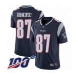 Men's New England Patriots #87 Rob Gronkowski Navy Blue Team Color Vapor Untouchable Limited Player 100th Season Football Jersey