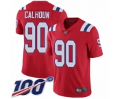 Men's New England Patriots #90 Shilique Calhoun Red Alternate Vapor Untouchable Limited Player 100th Season Football Jersey