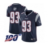 Men's New England Patriots #93 Lawrence Guy Navy Blue Team Color Vapor Untouchable Limited Player 100th Season Football Jersey