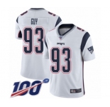 Men's New England Patriots #93 Lawrence Guy White Vapor Untouchable Limited Player 100th Season Football Jersey