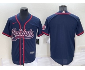 Men's New England Patriots Blank Navy Blue Stitched MLB Cool Base Nike Baseball Jersey