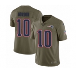 Men's Nike New England Patriots #10 Josh Gordon Limited Olive 2017 Salute to Service NFL Jersey