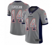 Men's Nike New England Patriots #14 Steve Grogan Limited Gray Rush Drift Fashion NFL Jersey