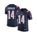 Men's Nike New England Patriots #14 Steve Grogan Limited Navy Blue Rush NFL Jersey