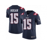 Men's Nike New England Patriots #15 Chris Hogan Limited Navy Blue Rush NFL Jersey