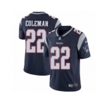 Men's Nike New England Patriots #22 Justin Coleman Vapor Untouchable Limited Navy Blue Team Color NFL Jersey