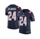 Men's Nike New England Patriots #24 Stephon Gilmore Limited Navy Blue Rush NFL Jersey